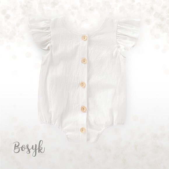 Short Sleeve Ruffle Romper Bodysuit Baby Girl -Outfit Romper Bodysuit Baby Girls - Picture 1 of 2